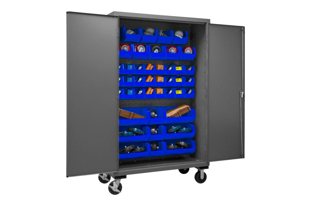 2502M-BLP-42-5295 Mobile Cabinet, 42 Blue Bins