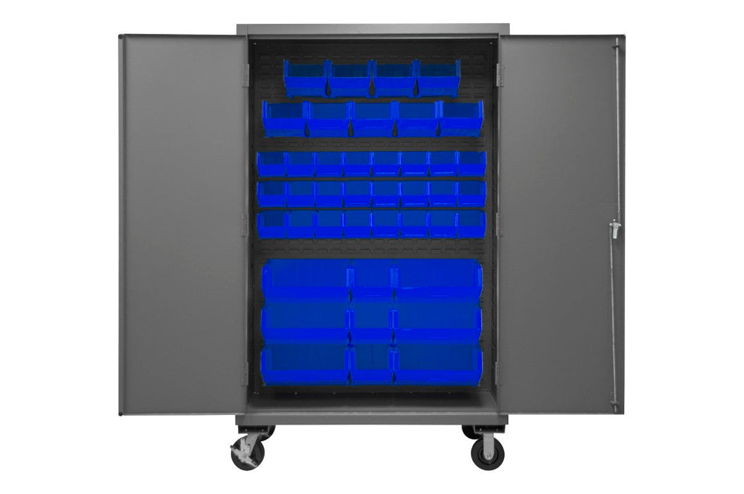 2502M-BLP-42-5295 Mobile Cabinet, 42 Blue Bins