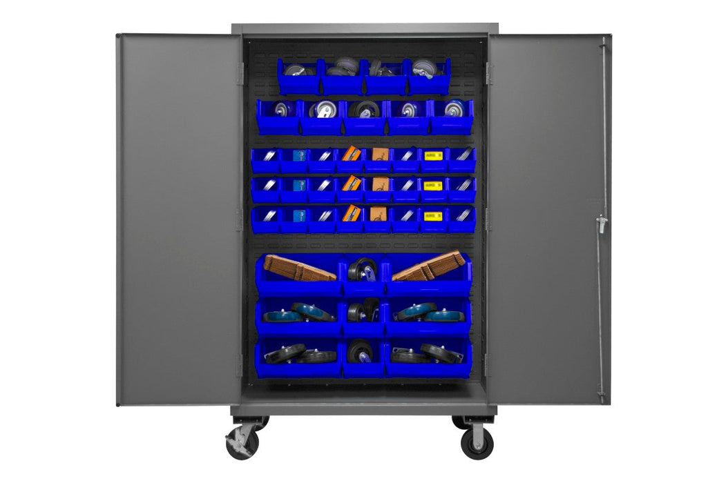 2502M-BLP-42-5295 Mobile Cabinet, 42 Blue Bins