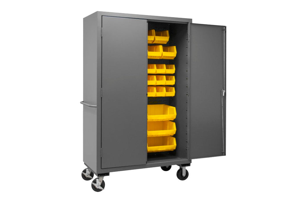 2502M-BLP-42-95 Mobile Cabinet, 42 Yellow Bins