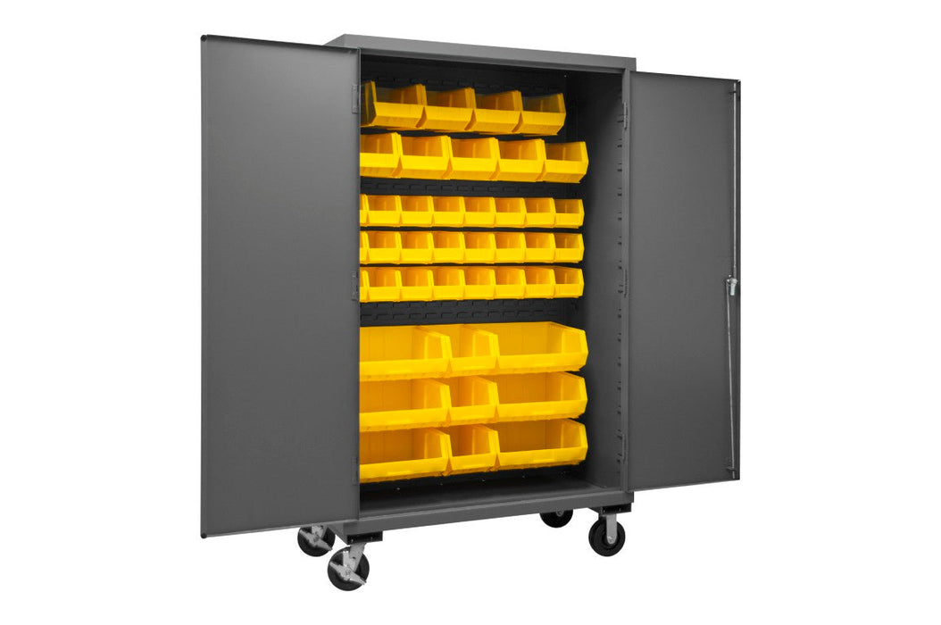 2502M-BLP-42-95 Mobile Cabinet, 42 Yellow Bins