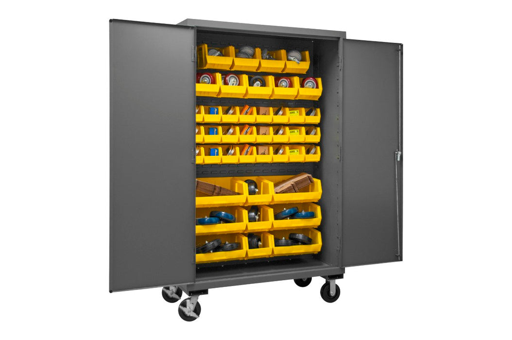 2502M-BLP-42-95 Mobile Cabinet, 42 Yellow Bins