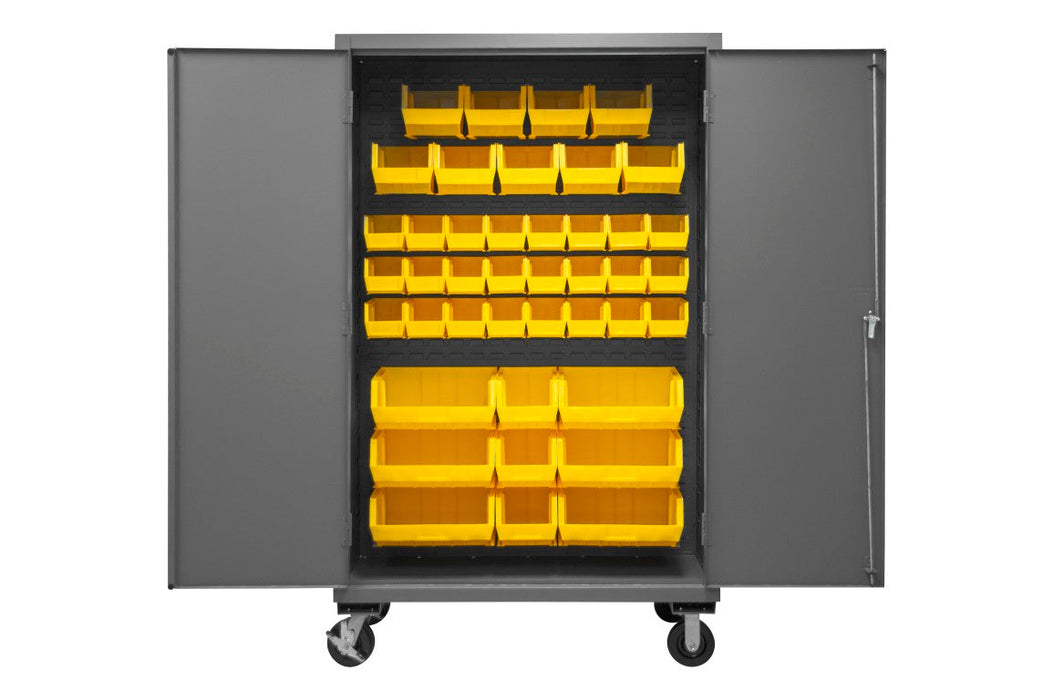 2502M-BLP-42-95 Mobile Cabinet, 42 Yellow Bins
