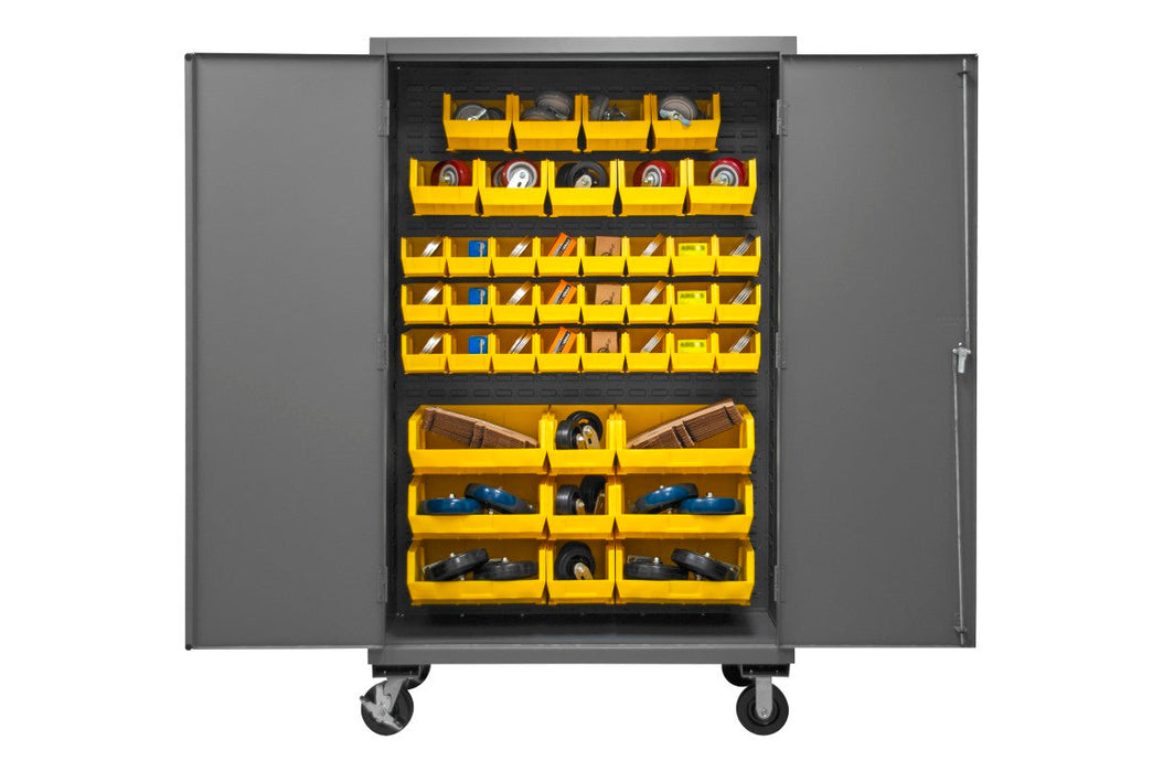 2502M-BLP-42-95 Mobile Cabinet, 42 Yellow Bins