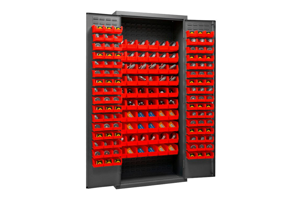 2603-156B-1795 Cabinet, 156 Red Bins