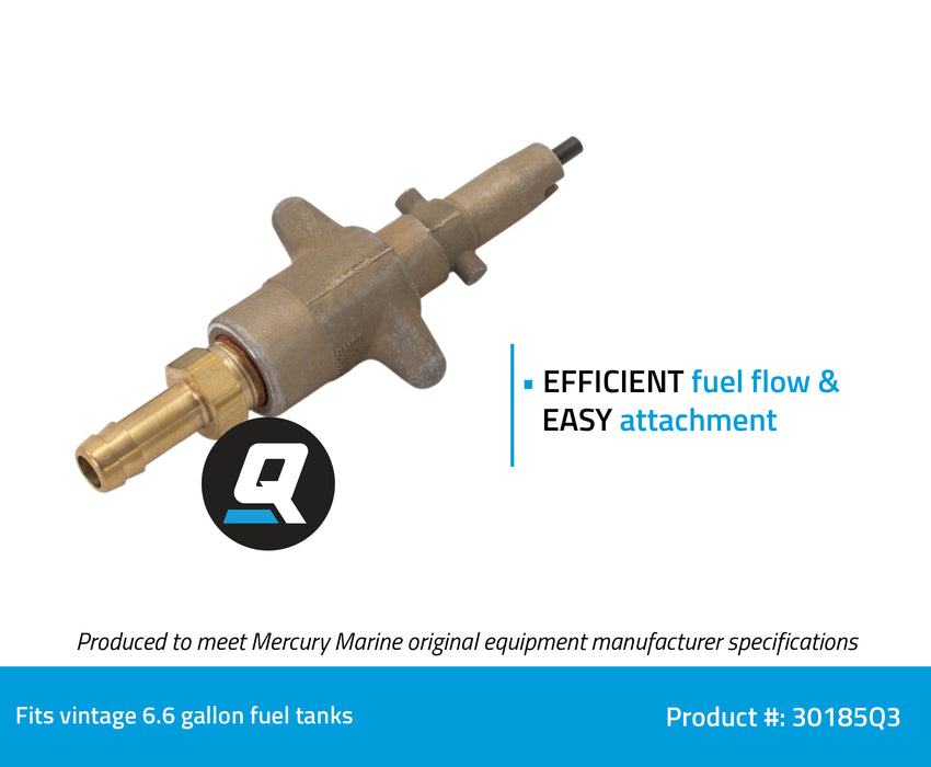 Quicksilver 30185Q3 Fuel Line Connector for Vintage 6.6 Gallon Fuel Tanks, 1 Pack