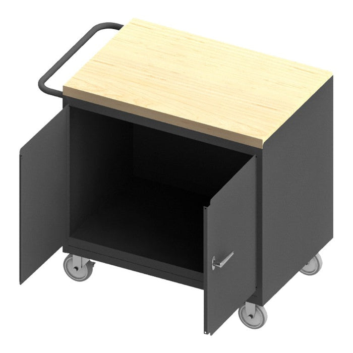 3112-MT-95 Mobile Bench Cabinet, Maple Top, 2 Doors