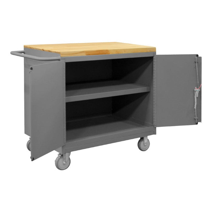 3113-MT-95 Mobile Bench Cabinet, Maple Top, 2 Doors