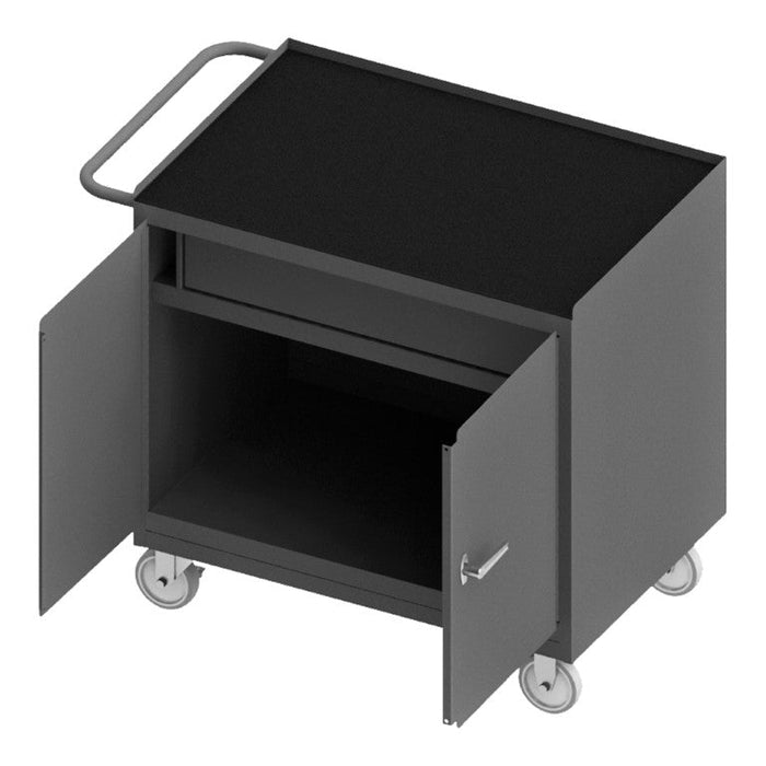 3115-RM-95 Mobile Bench Cabinet, Black Rubber Mat