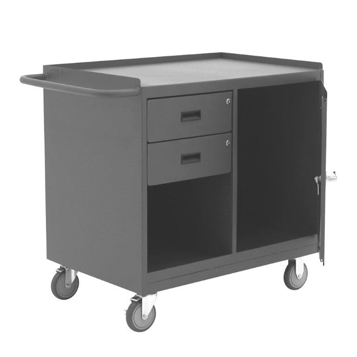 3118-95 Mobile Bench Cabinet, 1 Door, Steel Top