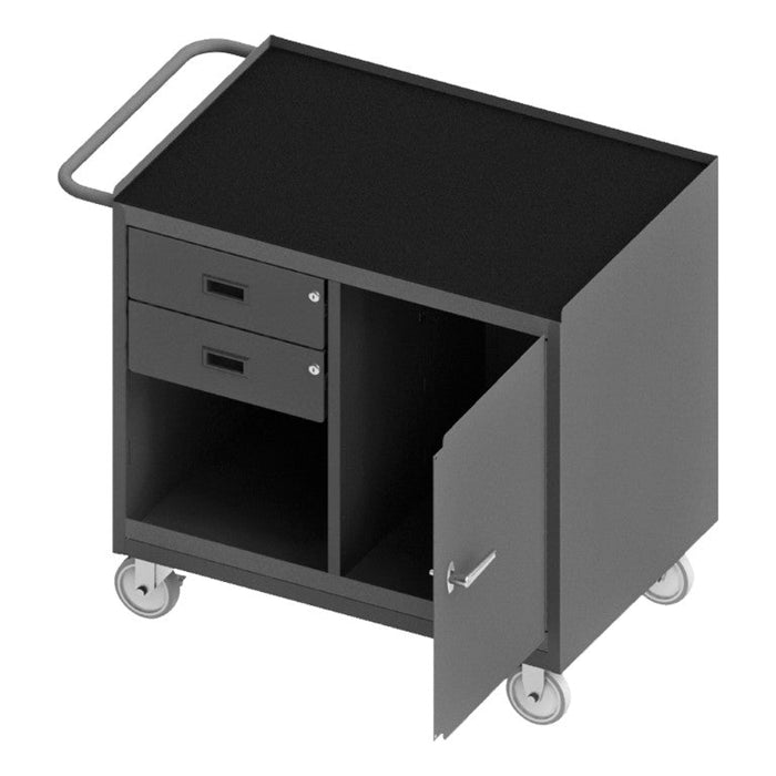 3118-RM-95 Mobile Bench Cabinet, 1 Door, Rubber Mat