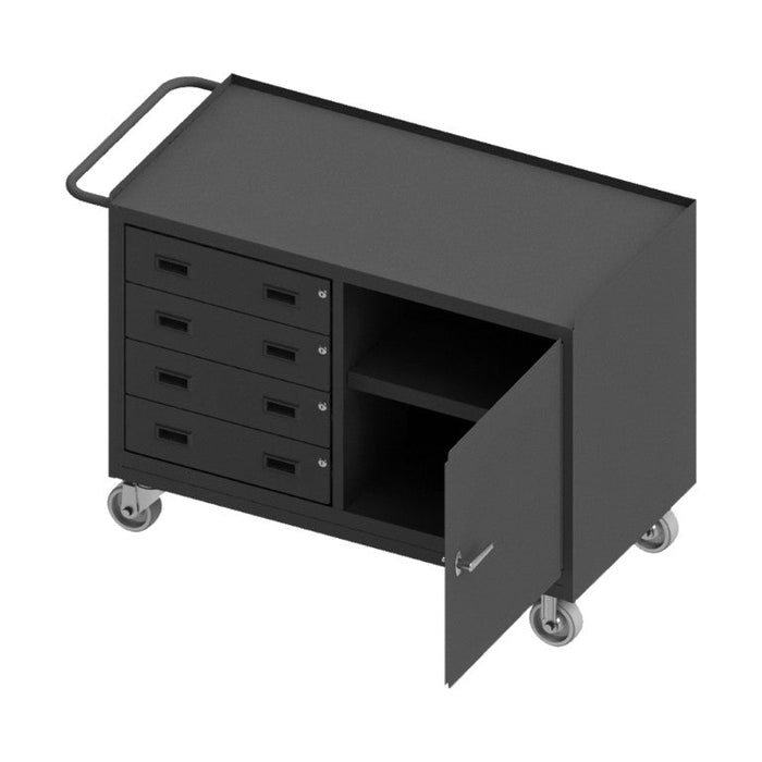 3401NVS-5PU-95 Mobile Bench Cabinet, 1 Shelf, 4 Drawers