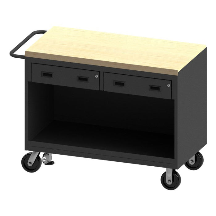3414-MT-FL-95 Mobile Bench Cabinet, No Door, Maple