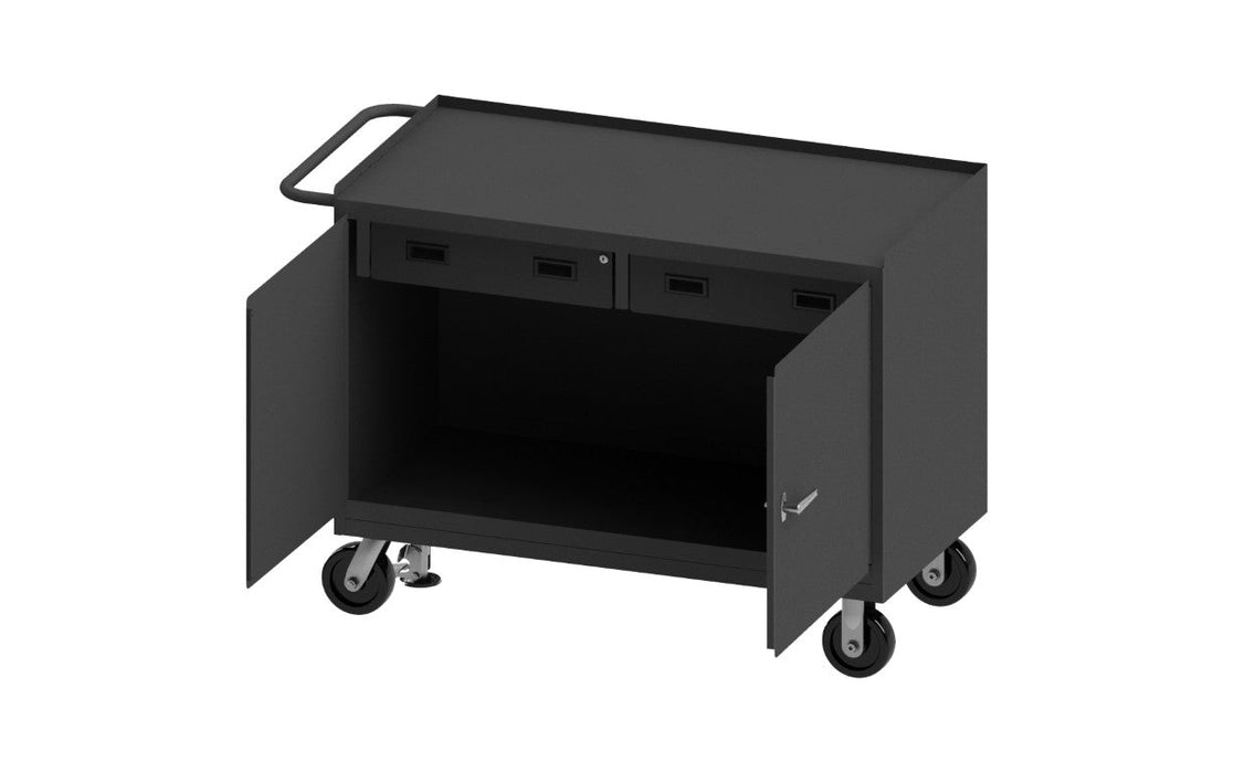 3415-FL-95 Mobile Bench Cabinet, 2 Drawer, Steel