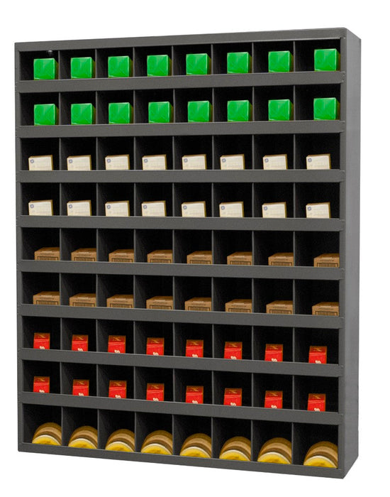 350-95 9" Deep, 72 Opening Bin, Gray