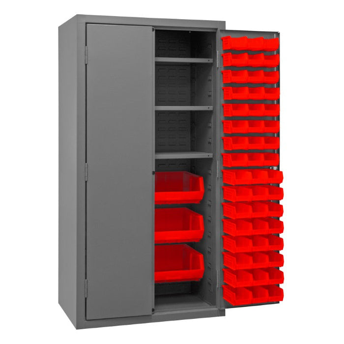 3501-BDLP-102-3S-1795 Cabinet, 3 Shelves, 102 Red Bins