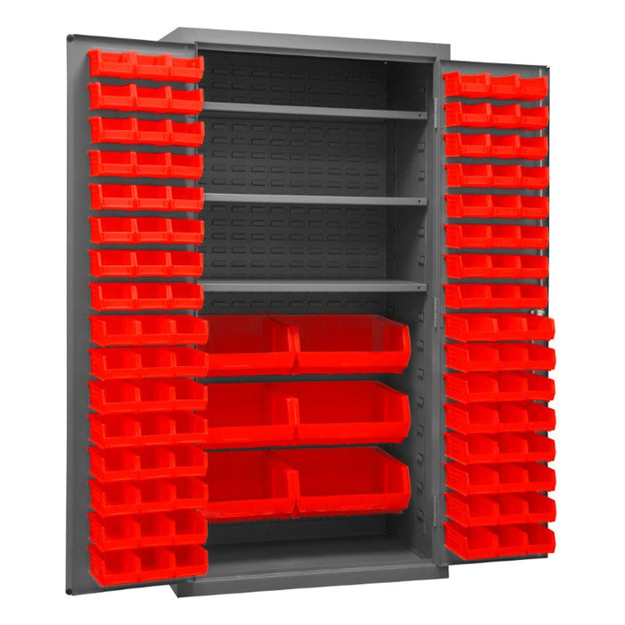 3501-BDLP-102-3S-1795 Cabinet, 3 Shelves, 102 Red Bins