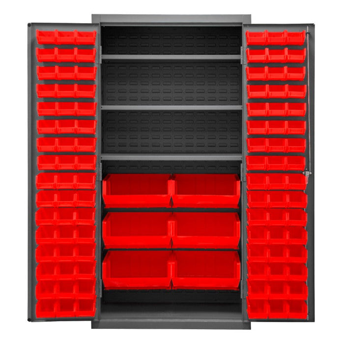 3501-BDLP-102-3S-1795 Cabinet, 3 Shelves, 102 Red Bins