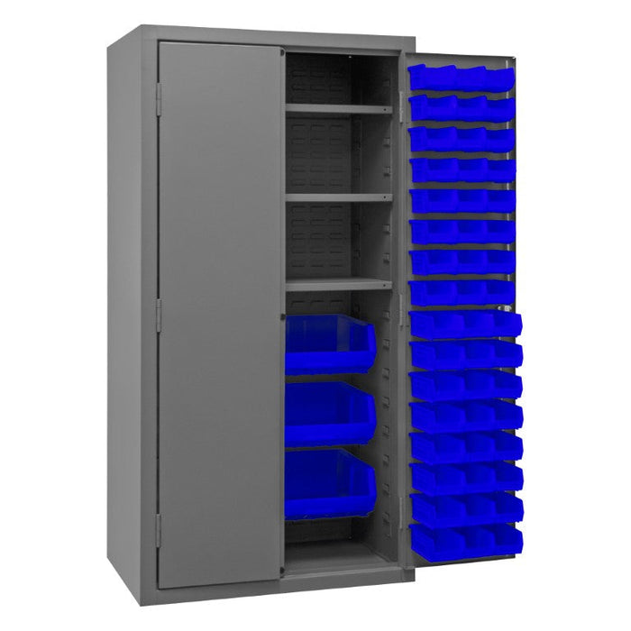 3501-BDLP-102-3S-5295 Cabinet, 3 Shelves, 102 Blue Bins