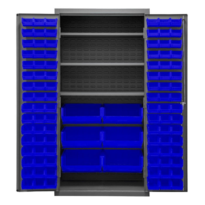 3501-BDLP-102-3S-5295 Cabinet, 3 Shelves, 102 Blue Bins