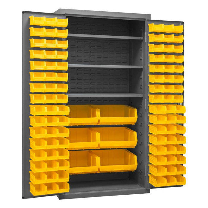 3501-BDLP-102-3S-95 Cabinet, 3 Shelves, 102 Yellow Bins