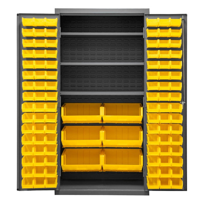 3501-BDLP-102-3S-95 Cabinet, 3 Shelves, 102 Yellow Bins
