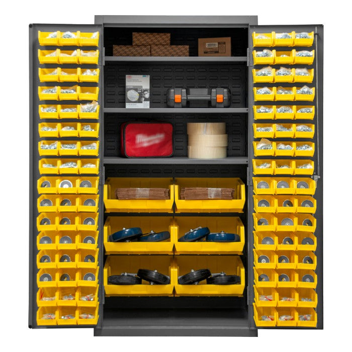 3501-BDLP-102-3S-95 Cabinet, 3 Shelves, 102 Yellow Bins