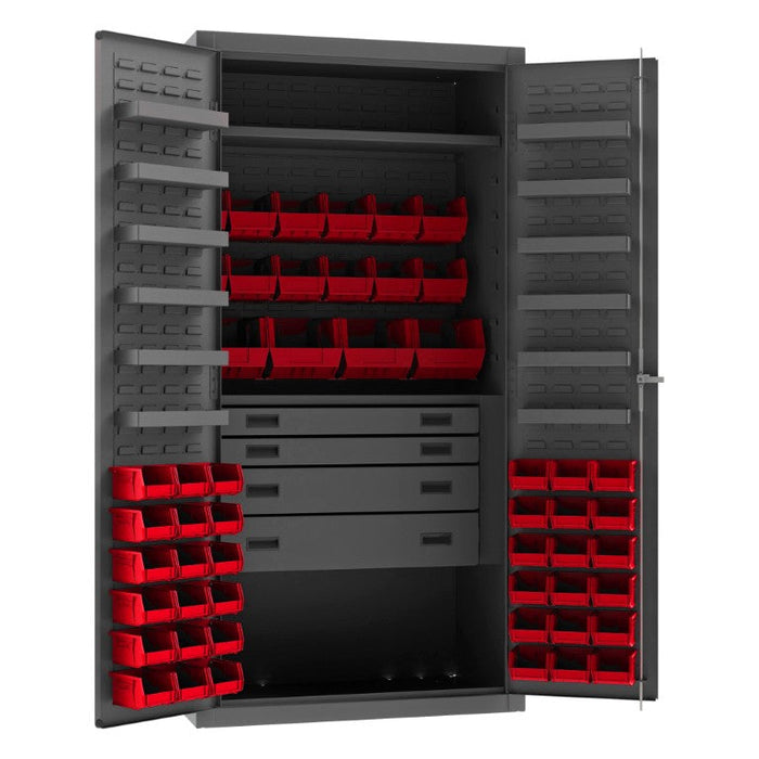 3501524RDR-1795 4 Drawer Cabinet, 2 Shelves, 52 Bins