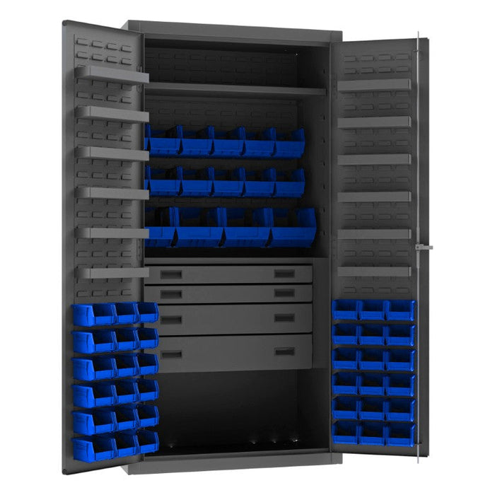 3501524RDR-5295 4 Drawer Cabinet, 2 Shelves, 52 Bins