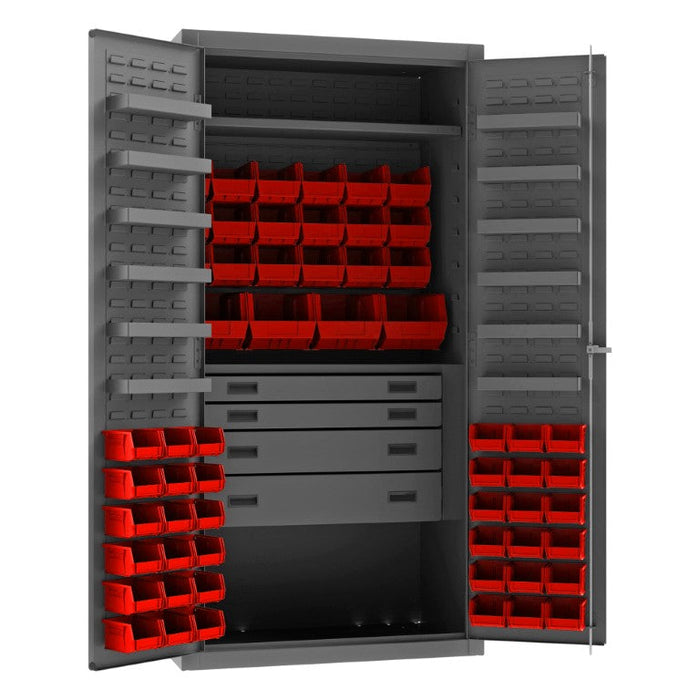 3501584RDR-1795 4 Drawer Cabinet, 2 Shelves, 58 Bins