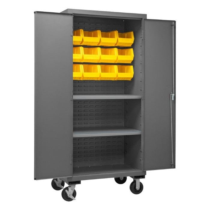 3501M-BLP-12-2S-95 Mobile Cabinet, 2 Shelves, 12 Bins
