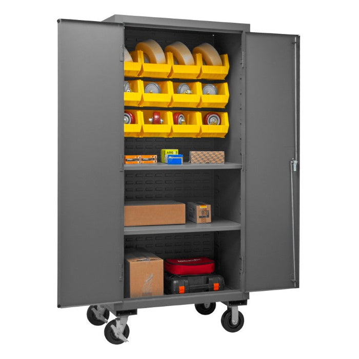 3501M-BLP-12-2S-95 Mobile Cabinet, 2 Shelves, 12 Bins