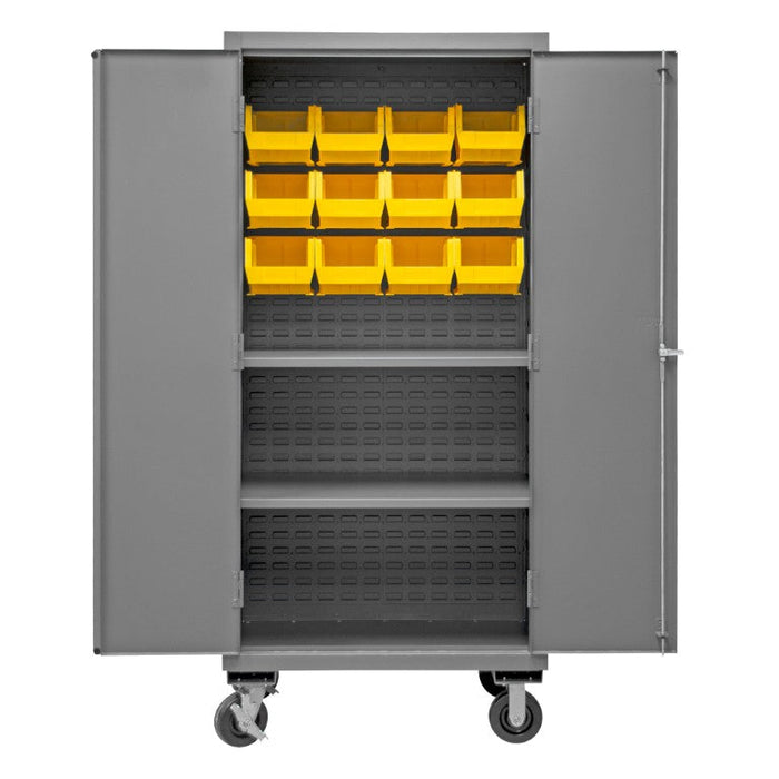 3501M-BLP-12-2S-95 Mobile Cabinet, 2 Shelves, 12 Bins