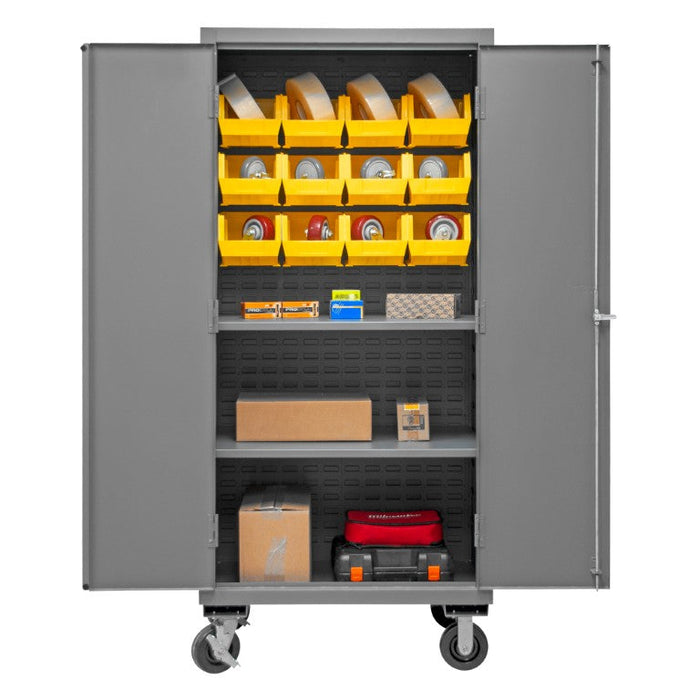 3501M-BLP-12-2S-95 Mobile Cabinet, 2 Shelves, 12 Bins
