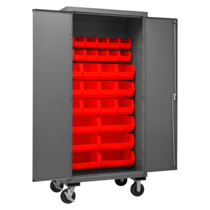 3501M-BLP-30-1795 Mobile Cabinet, 30 Red Bins