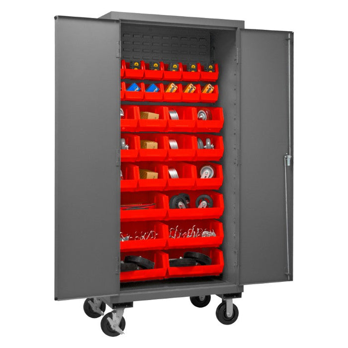 3501M-BLP-30-1795 Mobile Cabinet, 30 Red Bins
