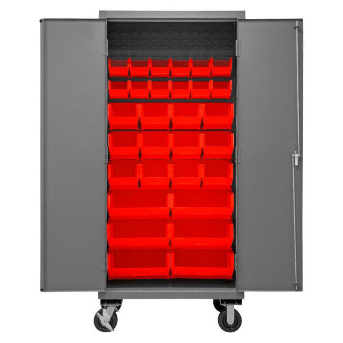 3501M-BLP-30-1795 Mobile Cabinet, 30 Red Bins