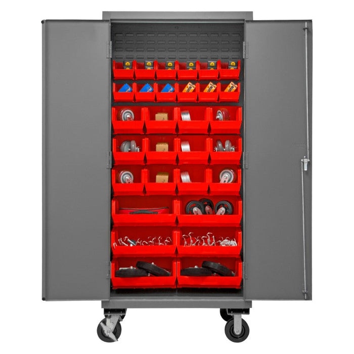 3501M-BLP-30-1795 Mobile Cabinet, 30 Red Bins