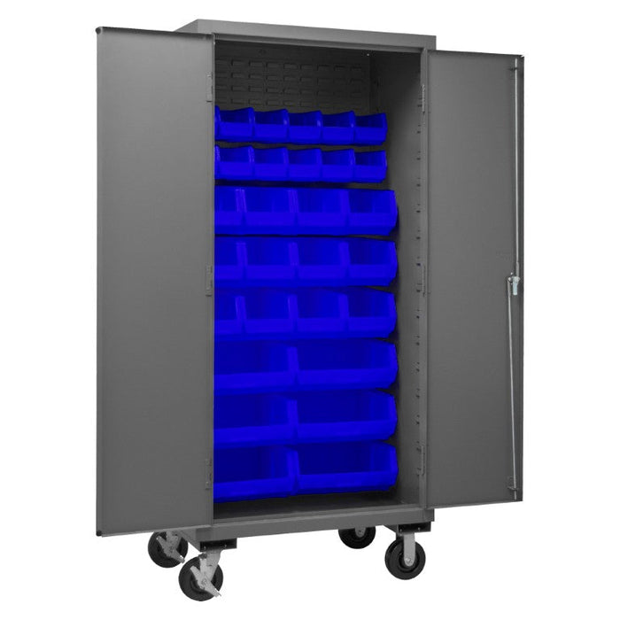 3501M-BLP-30-5295 Mobile Cabinet, 30 Blue Bins