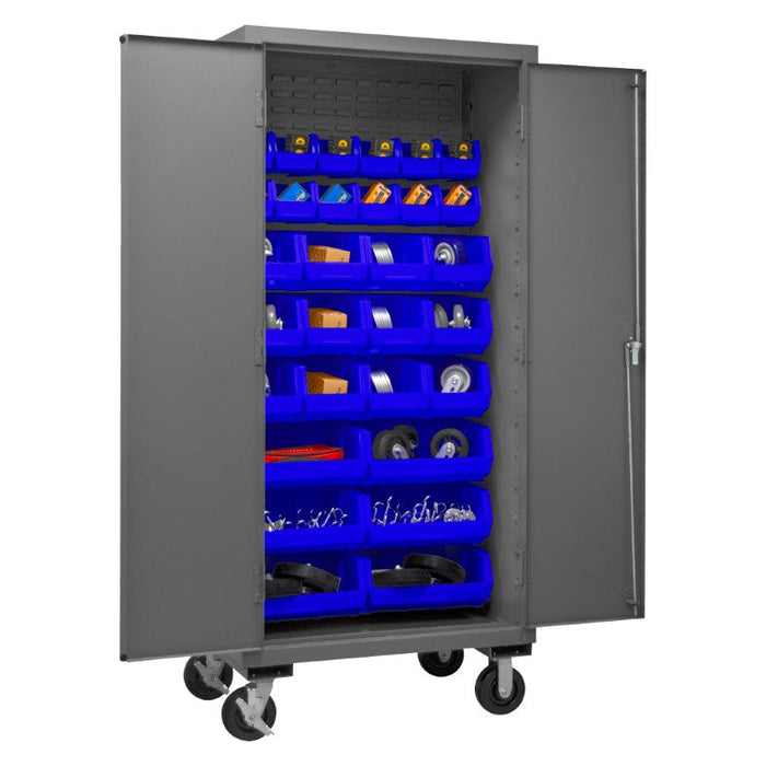 3501M-BLP-30-5295 Mobile Cabinet, 30 Blue Bins