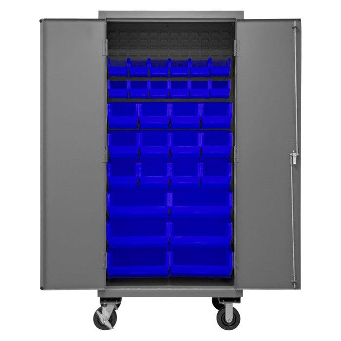 3501M-BLP-30-5295 Mobile Cabinet, 30 Blue Bins