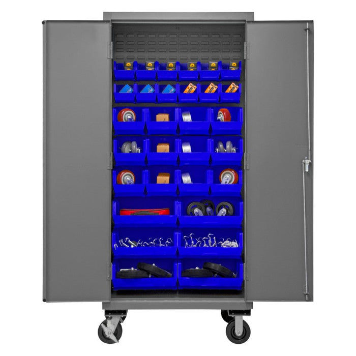 3501M-BLP-30-5295 Mobile Cabinet, 30 Blue Bins