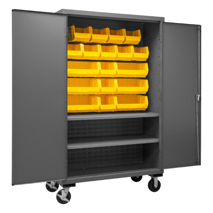 3502M-BLP-18-2S-95 Mobile Cabinet, 2 Shelves, 18 Bins