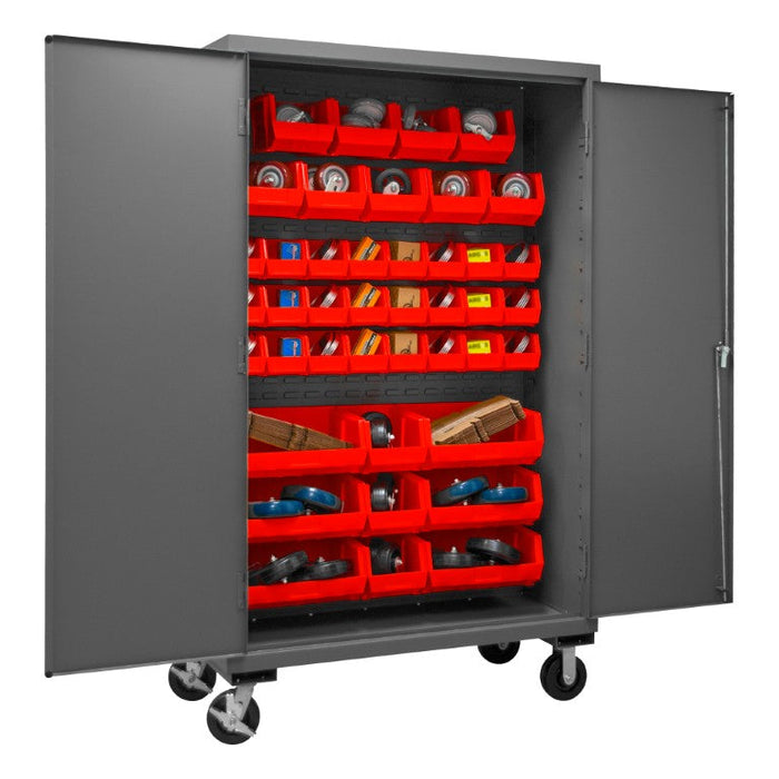 3502M-BLP-42-1795 Mobile Cabinet, 42 Red Bins
