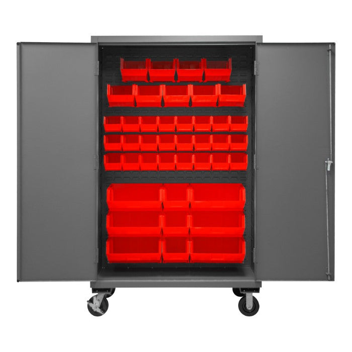 3502M-BLP-42-1795 Mobile Cabinet, 42 Red Bins