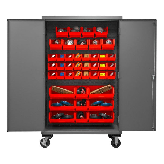 3502M-BLP-42-1795 Mobile Cabinet, 42 Red Bins