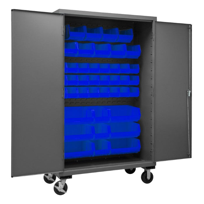 3502M-BLP-42-5295 Mobile Cabinet, 42 Blue Bins