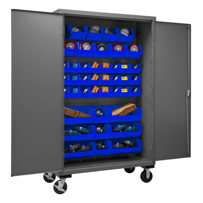 3502M-BLP-42-5295 Mobile Cabinet, 42 Blue Bins