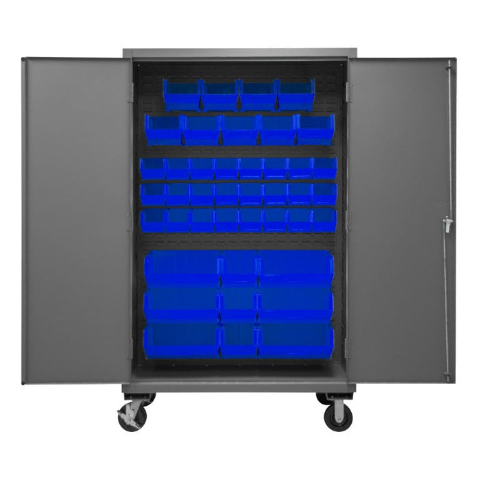 3502M-BLP-42-5295 Mobile Cabinet, 42 Blue Bins