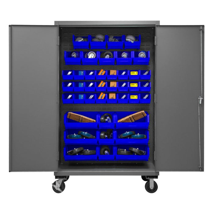 3502M-BLP-42-5295 Mobile Cabinet, 42 Blue Bins